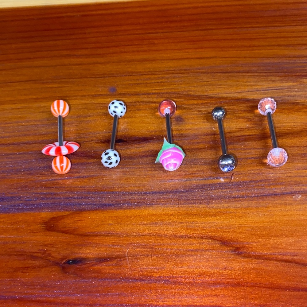 5 NWOT Barbell Tongue Rings